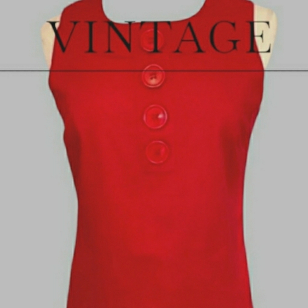 Vintage Red Sleeveless Top